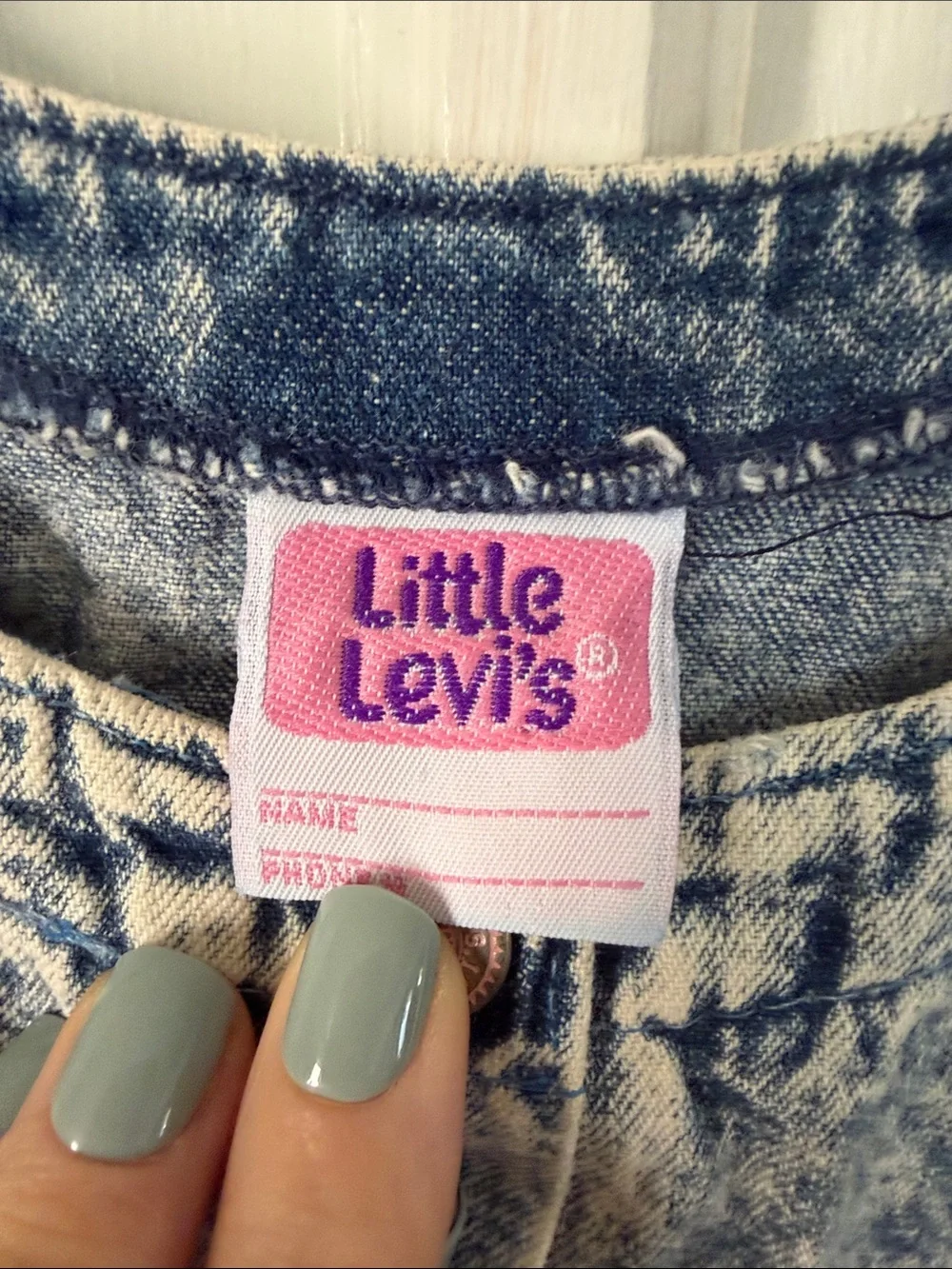 Vintage Little Levi's Acid Wash Denim Jumpsuit with Pocket Patch
